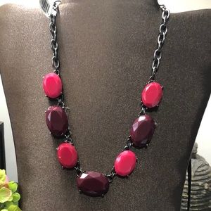 NWT Charcoal & Rose & Burgundy Ballet Necklace!